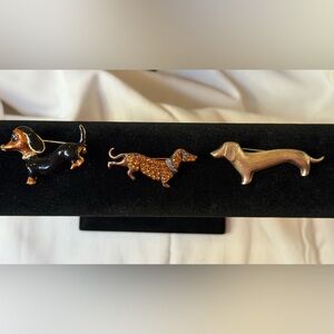 ATTENTION Dachshund Dog Lover Brooch Set